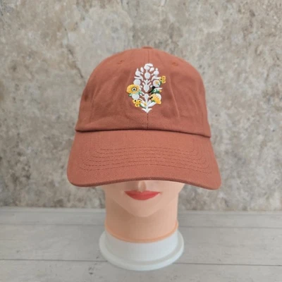 Free People FP Movement Rust Orange Floral Embroidered Adjustable Strapback  - Image 1 of 4