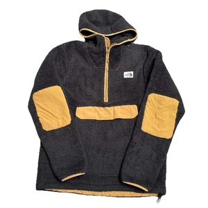 Felpa con cappuccio pullover The North Face nero oro uomo SP Sherpa pile 1/2 zip piccola - Foto 1 di 6