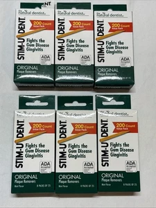 NUEVO Estuche de 6 removedores de placa STIM-U-DENT The Natural Dentist COMO NUEVO 200 ct - Imagen 1 de 3