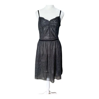 Винтажное черное кружевное платье Free People в горошек размер 6 кокетка капризное новое - Изображение 1 из 4