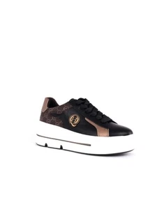 QUEEN HELENA Sneakers con Zeppa e Logo Laterale (X31-16) - Nero e Marrone - Imagen 1 de 4