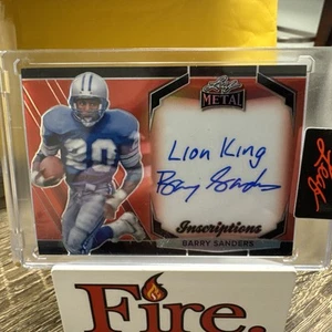 ๐ฅ2024 Leaf Metal Champions Barry Sanders Autograph 59/100 Lion King Red RARE ๐ฅ - Picture 1 of 12