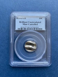 ROOSEVELT DIME MINT CANCELLED COIN - PCGS BRILLIANT UNCIRCULATED - Picture 1 of 2