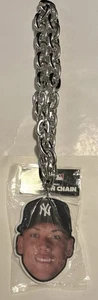 Aaron Judge 99 New York Yankees Silver Big Chain Necklace Foam Face World Series - Picture 1 of 2