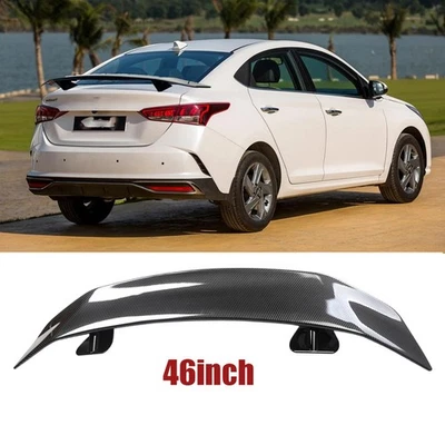 46" Rear Trunk Spoiler Lip GT style Wing Racing Carbon Fiber For Hyundai Accent Foto 1 de 4