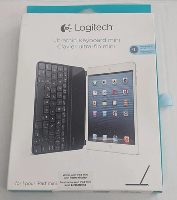 Logitech Ultra Thin Keyboard Mini For iPad Mini Black with USB Cable & Manual - Image 1 of 4