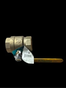 Atlantic 1-1/2" IPS Full Port Brass Ball Valve – Lead Free – Heavy Duty Plumbing - Picture 1 of 5