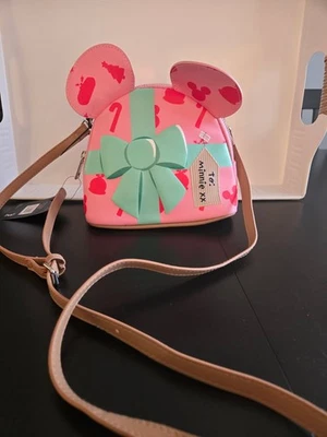 全新带标签 Minnie Mouse Christmas Ears 斜挎包 假日礼物 主题 迪士尼 米奇 — 第 1/4 张图片