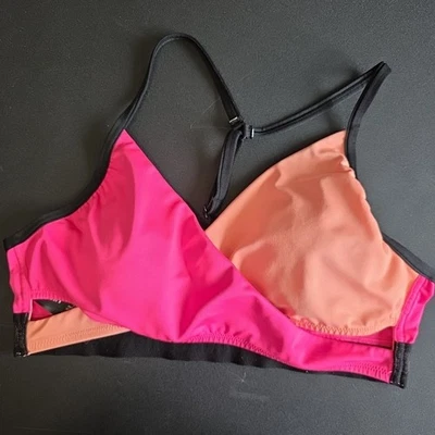 Sutiã esportivo rosa esporte racerback tamanho médio almofadas removíveis - Imagem 1 de 4