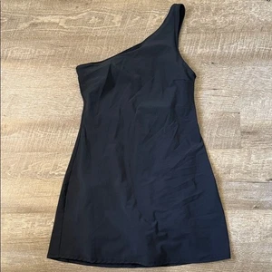 Abercrombie Fitch Black One Shoulder Traveler Mini Dress w/ Skort Size S - Picture 1 of 6
