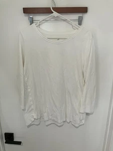 J. Jill Women's Pima 3/4 Sleeve Scoop-Neck Tee, White, Large - Picture 1 of 3
