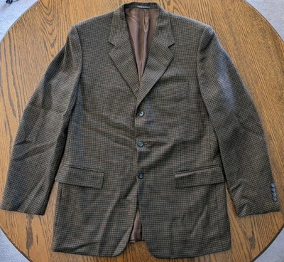 Casaco esportivo Corneliani 3 botões tamanho 44L multicolorido tecido de lã feito na Itália - Imagem 1 de 4