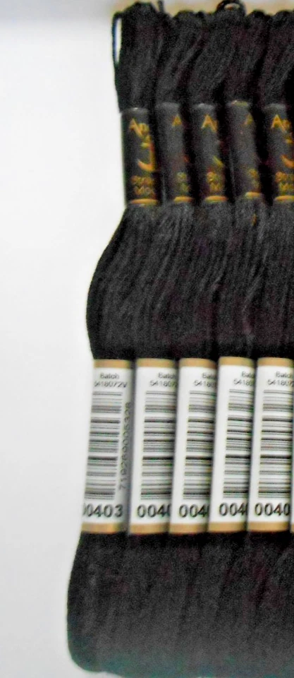 Anchor Six Stranded Threads Pack of 5 Black - Image 1 of 1