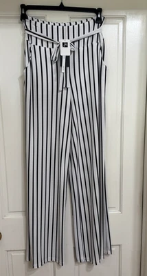 Pantalones Joseph Ribkoff nuevos con etiquetas azul marino y blanco a rayas. talla Foto 1 de 4