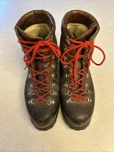 Vintage Lowa Braun Leder Bergsteigen Wanderschuhe Deutschland Herren Größe 10 M - Bild 1 von 12
