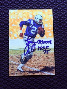 Lenny Moore Signed Autograph 4x6 Pro Football Hall Of Fame Art Series Photo PSA - Picture 1 of 4