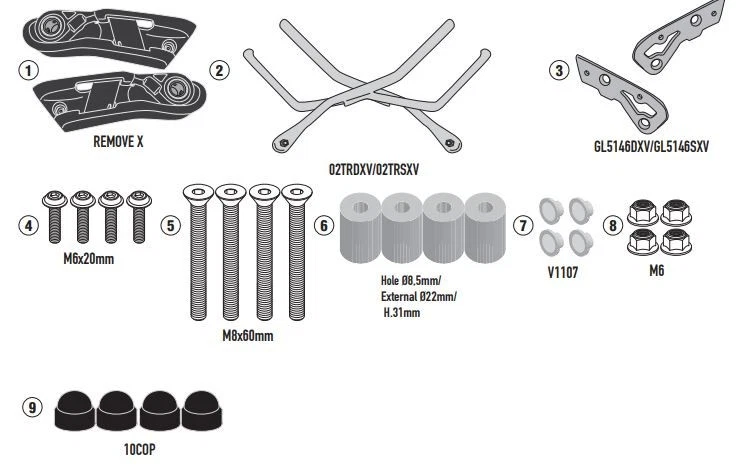 Par de marcos laterales Givi TR4131 para bolsas blandas, KAWASAKI Z 650 RS Foto 1 de 1