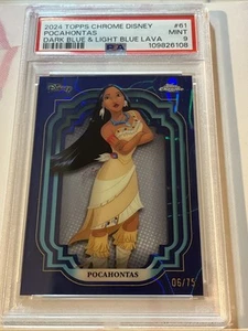 2024 Topps Chrome Disney Pocahontas #61 Dark Light Blue Refractor /75 PSA 9 - Picture 1 of 4