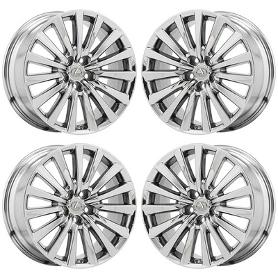 19" Lexus LS460 Bright Chrome Wheels Rims Factory OEM Set 74285 EXCHANGE - Image 1 of 4