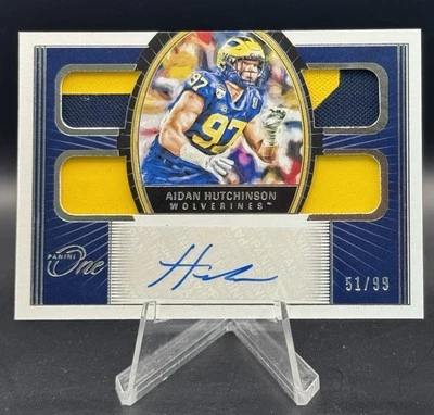 Aidan Hutchinson 2022 Panini One Chronicles Quad Relic Auto /99 - Image 1 of 2
