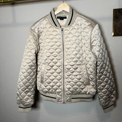 Women's Sanctuary x Anthropologie Baseball Quilted Light Tan Black Jacket Medium - Image 1 of 4