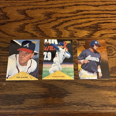 Pinnacle 1996 - Tom Glavine #230. Chan Ho Park #386. Bob Abreu #105. Casi nuevo Foto 1 de 2