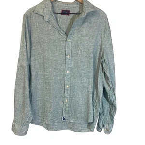 Untuckit Vin Santo Button Down Shirt Light Green 100% Linen Wrinkle Resistant L - Picture 1 of 10