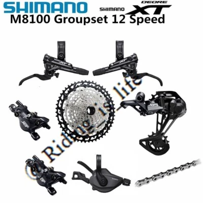 SHIMANO XT M8100 1x12 Speed MTB Groupset W/M8100 Braket Set RESIN-Ice Tech 5 Pcs - Image 1 of 4