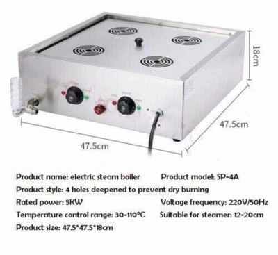 Vaporera eléctrica comercial vaporera estufa desayuno tienda bollo máquina de vapor Foto 1 de 4