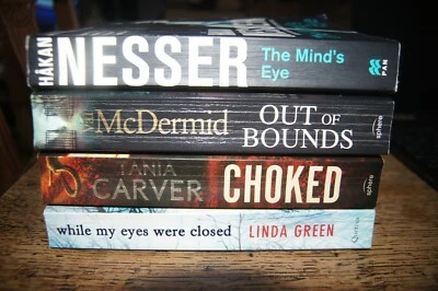 Bulk buy 4 books Thriller Minds Eye Out of Bounds Choked While my eyes were shut - Image 1 of 4