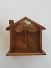 Vintage Wooden House His/ Hers Savings Bank Coin Bank