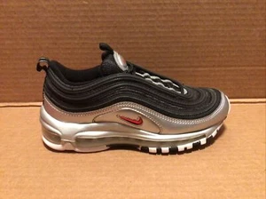 Nike Air Max 97 QS metallic silver/black size 4.5 mens/4.5 youth/6 womens - Picture 1 of 6
