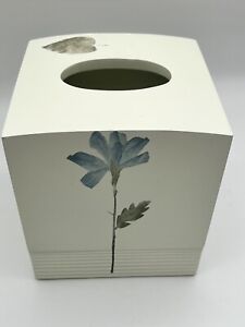 Croscill Spa Leaf Tissue Box Holder Cover Rare Blue Floral 