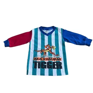 Vtg 90s The Disney Store Boys Striped Tigger Hockey Shirt Size XS USA Made - Picture 1 of 5