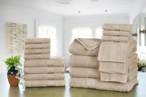 Ample Decor Bathroom Towel Set of 6 and 18 Hand, Wash, Bath Towel Combo 600 GSM - Picture 1 of 28
