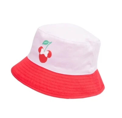 DISNEY Minnie Mouse Niñas Pequeñas Reversible Estilo Cubo Sombrero de Natación • Rosa/Rojo Foto 1 de 4