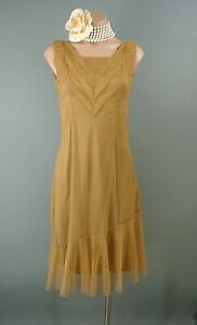 Nataya Dress XS Mustard Brown Lace Cocktail Romantic NWT #AL632 Age Of Love 