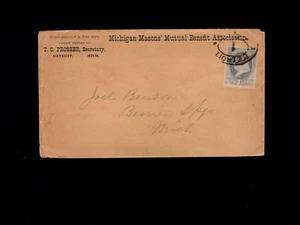 TC Prosser Michigan Mason Benefit Cover & Contents 1882 Fee & Death Notices 2k - Picture 1 of 8