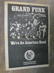 Grand Funk Railroad 1973 Full Page Advert Paper Clipping LA Free Press - Picture 1 of 2