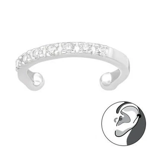 1 Stück 925 Sterling Silber funkelnde Ohrmanschette mit Zirkonia Ear Cuff - Bild 1 von 1