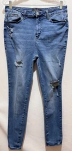 Jeans Judy Blue Distressed tiro medio Chase The Rainbow talla 15/32 bordados - Imagen 1 de 13