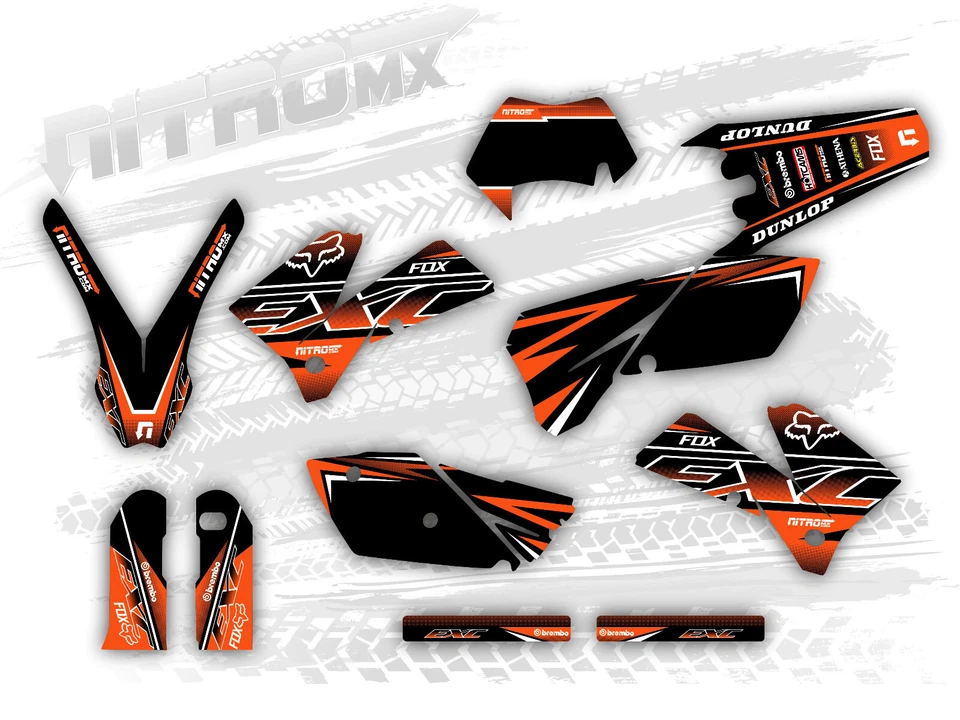 NitroMX Graphic Kit for KTM EXC EXC-F 125 250 300 450 525 2005 2006 2007 Enduro - Image 1 of 1