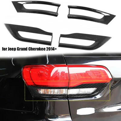For Jeep Grand Cherokee 2014+ Rear Tail Light Lamp Cover Trim Carbon Fiber 4PCS - Image 1 of 4