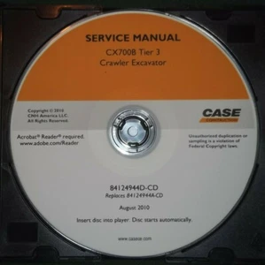 CASE CX700B TIER 3 EXCAVATOR SERVICE SHOP REPAIR WORKSHOP MANUAL CD DVD - Picture 1 of 1