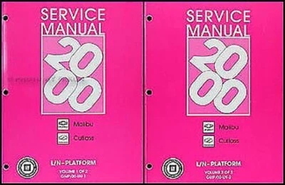 Manuale Di Riparazione 2000 Chevy Malibu 2 Volumi Set Originale OEM Chevrolet LS - Immagine 1 di 2