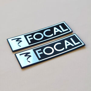 Focal Audio Black - Sticker Case Badge Decal - Chrome Reflective - Two Emblems