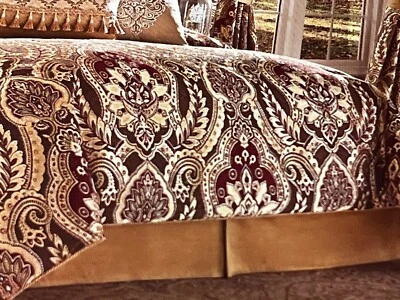 Falda cama Croscill King color dorado 15 pulgadas longitud de caída, nuevo sin etiquetas Foto 1 de 4