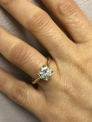 2.00 Ct Round Cut Lab Created Diamond Anniversary Ring 14k Yellow Gold Size 7 - Image 1 of 4