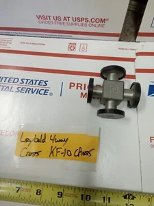 LEYBOLD  KF-10 4 WAY CROSS STAINLESS STEEL NEW, C6  - Picture 1 of 9