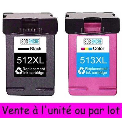 SOS ENCRE - Cartouches d'encre compatibles Canon 512 et 513 XL : Pixma IP MP MX - Photo 1/4